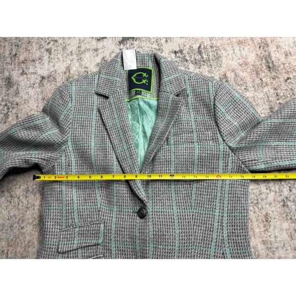 Women’s Wool Herringbone Blazer Jacket US 8 Elbow Patches Tweed Academic Preppy - Picture 6 of 10